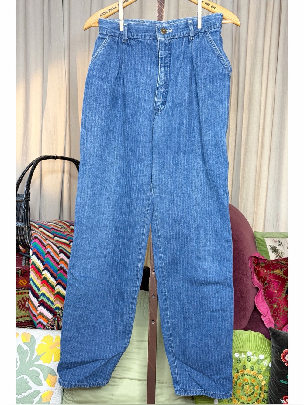 80s Lee Pinstripe Jeans Union Label